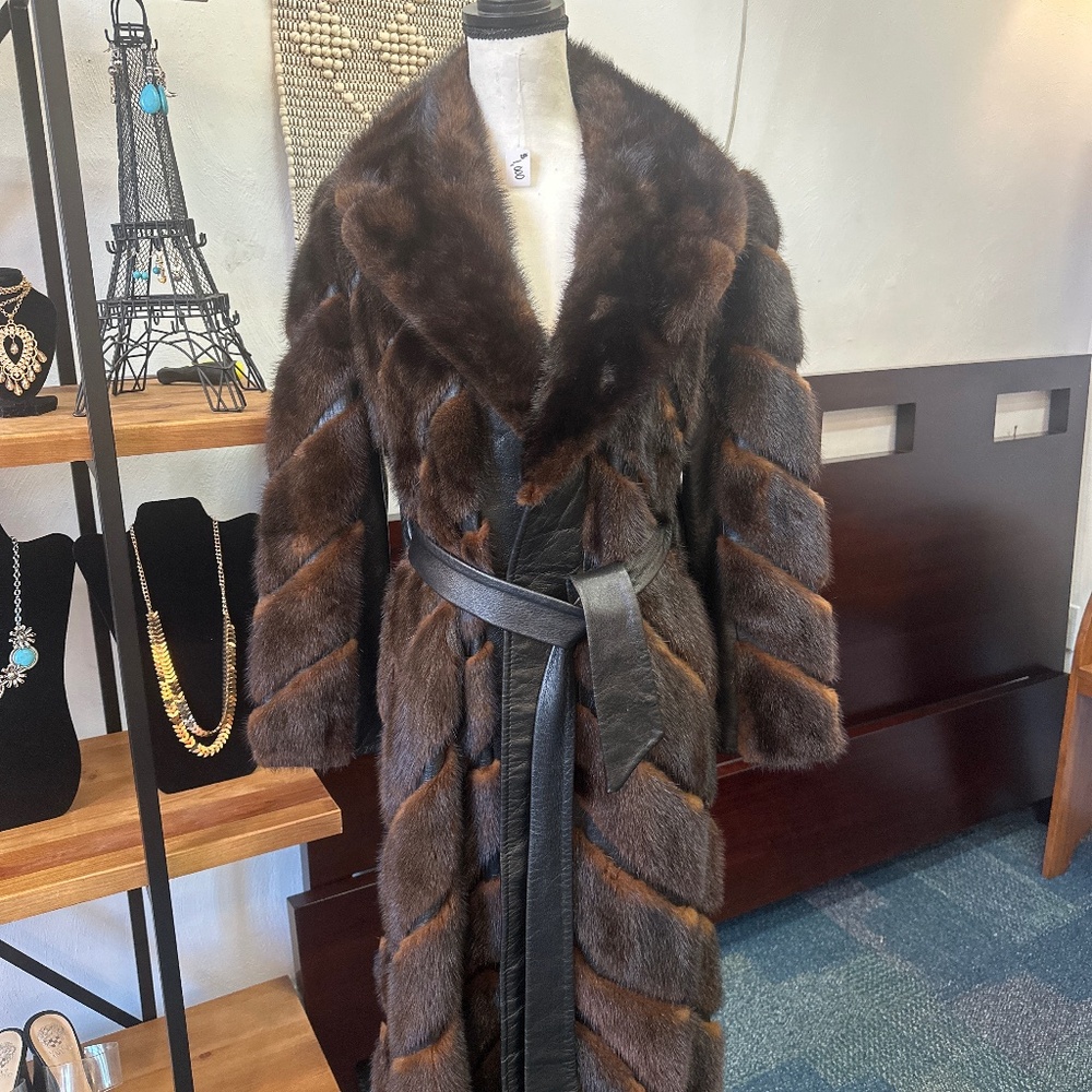 Mink leather coat